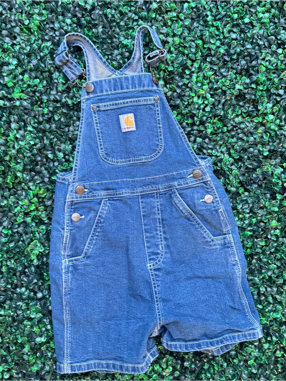 Carhartt Blue Denim Shortalls for Kids
